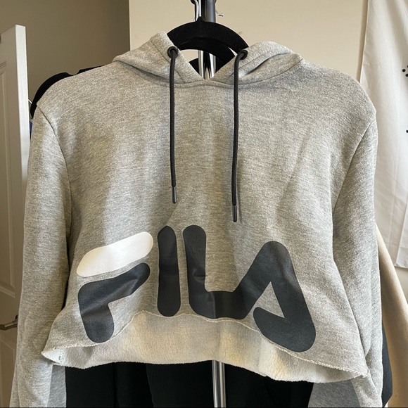 FILA Grey Cropped Hoodie - Picture 1 of 5